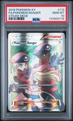 2016 POKEMON XY STEAM SIEGE #113 FULL ART/POKEMON RANGER PSA 10 - Image 1