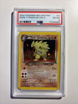 2002 POKEMON NEO DESTINY #11 DARK TYRANITAR-HOLO PSA 6 w/ SWIRL - Image 1
