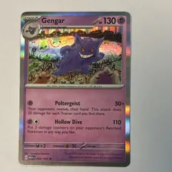 Pokemon Gengar 094/165 Rare Reverse Holo 130 HP SV151 Poltergeist Hollow Dive - Image 1