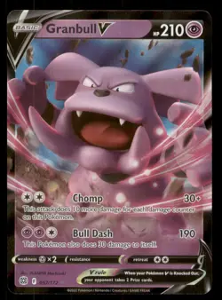 Granbull V SWSH09: Brilliant Stars #057/172 Ultra Rare Pokemon LP - Image 1