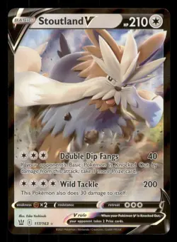 Stoutland V SWSH05: Battle Styles #117/163 Ultra Rare Pokemon LP - Image 1