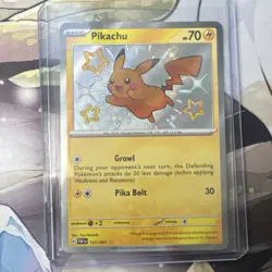 Pokemon Pikachu #131/091 SV: Paldean Fates Shiny Rare Holo 70 HP English - Image 1