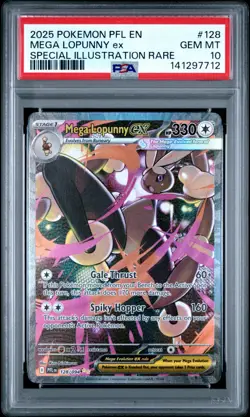 2025 Pokemon PFL EN-PHANTASMAL FLAMES 128 MEGA LOPUNNY EX SIR PSA Gem Mint 10 - Image 1