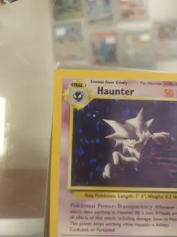 Very Rare Haunter Fossil 6/62 Blue Stain Error Misprint Holo Pokemon Card NM! - Image 2