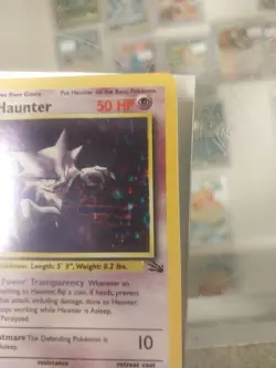 Very Rare Haunter Fossil 6/62 Blue Stain Error Misprint Holo Pokemon Card NM! - Image 3
