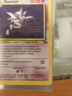 Very Rare Haunter Fossil 6/62 Blue Stain Error Misprint Holo Pokemon Card NM! - Image 4