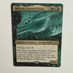 MTG Miirym, Sentinel Wyrm Alter, Hand Painted, New Close Up Altered Card, Magic - Image 1