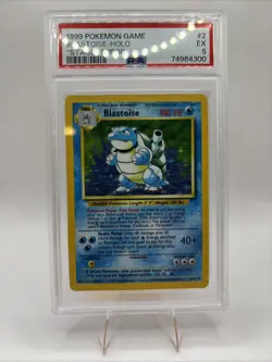 1999 Pokemon Game Blastoise - Holo #2 "Stage" Error Rare PSA 5 - Image 1