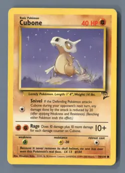 Cubone 70/130 Common Base Set 2 Pokemon Lightly Played - Image 1