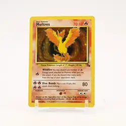Moltres - 12/62 Fossil Unlimited Holo Rare Pokemon - MP - Image 1