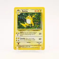Raichu - 14/102 Base Set Unlimited Holo Rare Pokemon - LP - Image 1