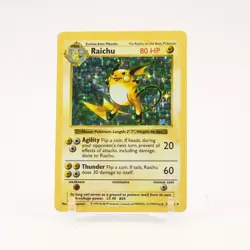 Raichu - 14/102 Base Set Shadowless Holo Rare Pokemon - LP/MP - Image 1