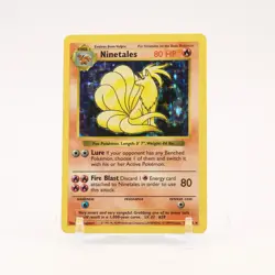 Ninetales - 12/102 Base Set Shadowless BLACK FLAME Holo Rare Pokemon - LP - Image 1