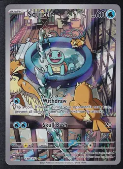 Pokemon Squirtle 148/142 Stellar Crown Illustration Rare - Image 1