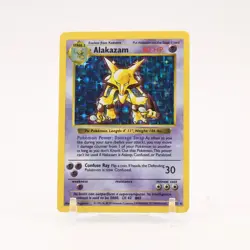 Alakazam - 1/102 Base Set Shadowless Holo Rare Pokemon - LP/MP - Image 1