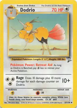 Pokemon - Dodrio #037/130 - Base Set 2 Uncommon - Image 1