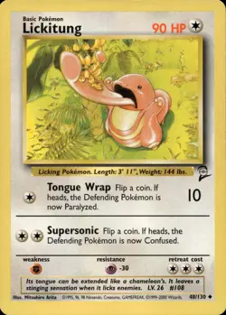 LICKITUNG 48/130 UNCOMMON BASE SET 2 POKEMON LP - Image 1