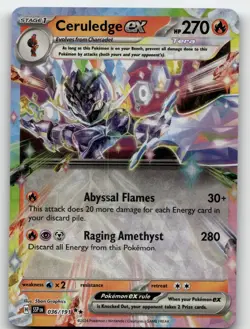 CERULEDGE EX 036/191 DOUBLE RARE SURGING SPARKS POKEMON NEAR MINT - Image 2