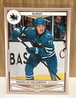Upper Deck 2024-25 Series 2 Macklin Celebrini O-Pee-Chee Glossy OPC-34 Sharks - Image 1