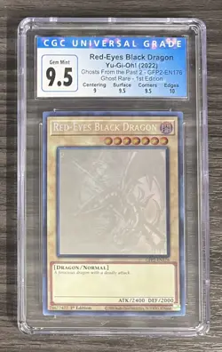CGC 9.5 Yu-Gi-Oh 2022 GFP2-EN176 Red-Eyes Black Dragon Ghost Rare 1st Edition - Image 1