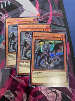 YUGIOH - MALICE LADY OF LAMENT X3 - SECRET RARE - MP21 - NM - 1ST ED - Image 1