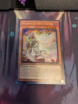 FALLEN OF THE WHITE DRAGON YuGiOh BPRO-EN024 Secret Rare 1st Edition Near Mint - Image 1