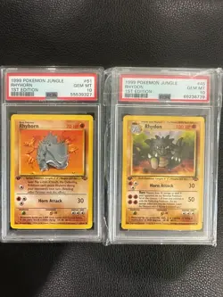 PSA 10 1999 1st Edition Jungle Ryhorn & Rhydon - Image 1