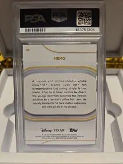 2025 Topps Chrome Disney Nemo Blue Mini Diamonds 💎 PSA 10 107/150 Card #43 - Image 3