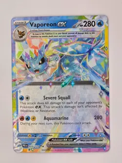 Vaporeon Ex 023/131 Prismatic Evolutions Double Holo Mint Condition Pokemon Card - Image 1