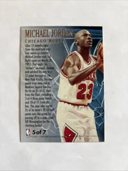 1995-96 Fleer Ultra Fabulous 50's Michael Jordan #5 Chicago Bulls HOF 90s INSERT - Image 2