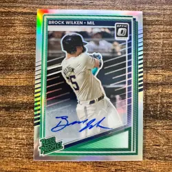 2025 Panini Donruss Optic Brock Wilken Prospect Silver Prizm Auto #115 Brewers - Image 1