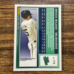 2025 Panini Donruss Optic Brock Wilken Prospect Silver Prizm Auto #115 Brewers - Image 2