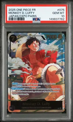 One Piece Card Luffy English Promo Japan Expo Limited PSA10 - Image 1