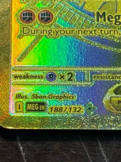 Mega Lucario ex 188/132 Gold Hyper Rare Full Art Pokemon Card English Holo - Image 2