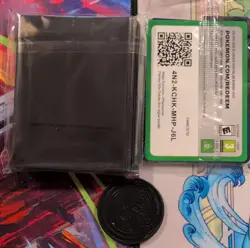 Pokemon Sealed Phantasmal Flames ETB Promo + Charizard Card Sleves and Coin - Image 2