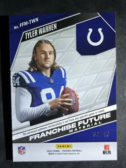 ✅2025 Tyler Warren Panini Phoenix Franchise Future Material FFM-TWN GOLD 06/10 - Image 2
