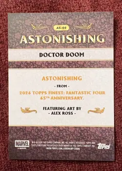 2026 Topps Marvel Finest Doctor Doom #AS-02 Astonishing Case Hit Black 10/10 - Image 2