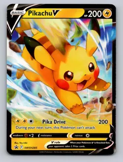 Pikachu V SWSH285 Holo Black Star Promo Sword & Shield Promo Pokemon NM - Image 1