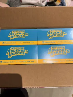 Pokemon TCG Ascended Heroes Pokemon Center ETB Elite Trainer Box x4 Opened Case - Image 1