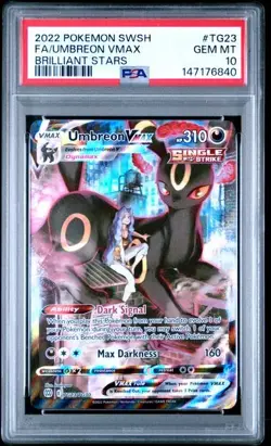 Pokemon Umbreon VMAX Brilliant Stars Trainer Gallery Full Art #TG23 PSA 10 - Image 1