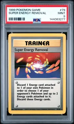 1999 POKEMON BASE SET UNLIMITED #79 SUPER ENERGY REMOVAL PSA 9 - Image 1