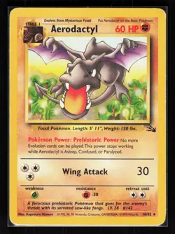 Aerodactyl (16) Unlimited Rare Pokemon Fossil 16/62 HP - Image 1