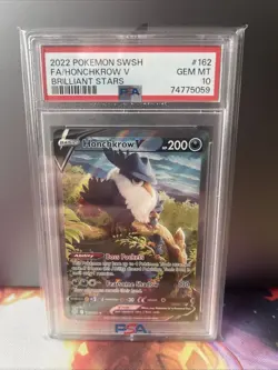 Honchkrow v 162/172 Brilliant Stars Alt Art Ultra Rare Gem Mint PSA 10 - Image 1