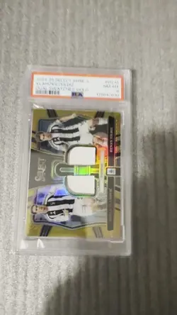 24-25 Select Dusan Vlahovic/Kenan Yildiz Dual Swatch Patch Gold Prizm /10 PSA!!! - Image 2