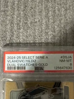 24-25 Select Dusan Vlahovic/Kenan Yildiz Dual Swatch Patch Gold Prizm /10 PSA!!! - Image 3