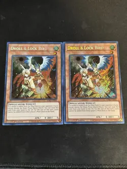 Yugioh 2x Droll & Lock Bird Secret Rare RA02-EN006 1st MINT! - Image 1