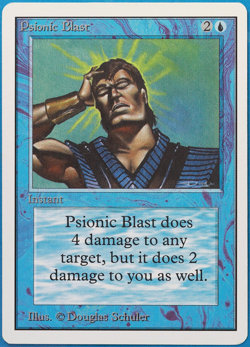 Psionic Blast Unlimited NM Blue Uncommon MAGIC MTG CARD (ID# 501711) ABUGames - Image 1