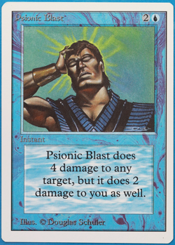 Psionic Blast Unlimited NM Blue Uncommon MAGIC MTG CARD (ID# 501710) ABUGames - Image 1
