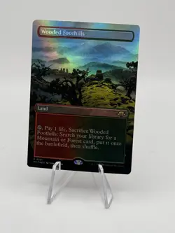 MTG Wooded Foothills Borderless FOIL Modern Horizons 3 Rare Land NM-M x1 - Image 1