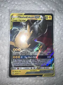Pikachu & Zekrom GX 33/181 Team Up Pokemon Tag Team Ultra Rare Holo Nm - Image 1